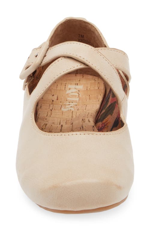 Korks Paige Crossover Mary Jane Flat In Cream
