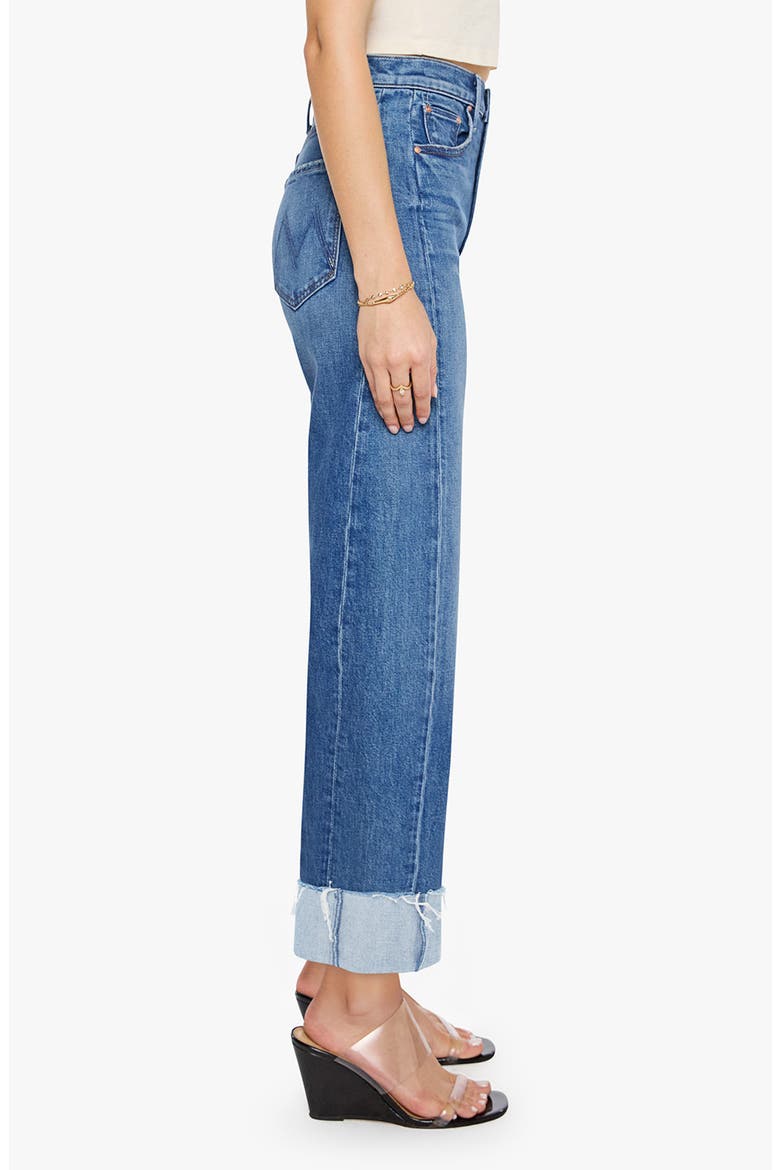The Half-Pipe Flood Cuff Fray High Waist Wide Leg Jeans, Alternate, color, GET TWO BIRDS STONED