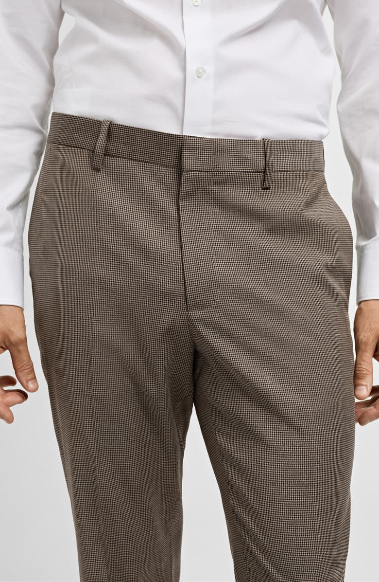 MANGO Herringbone Super Slim Fit Pants, Alternate, color, Beige