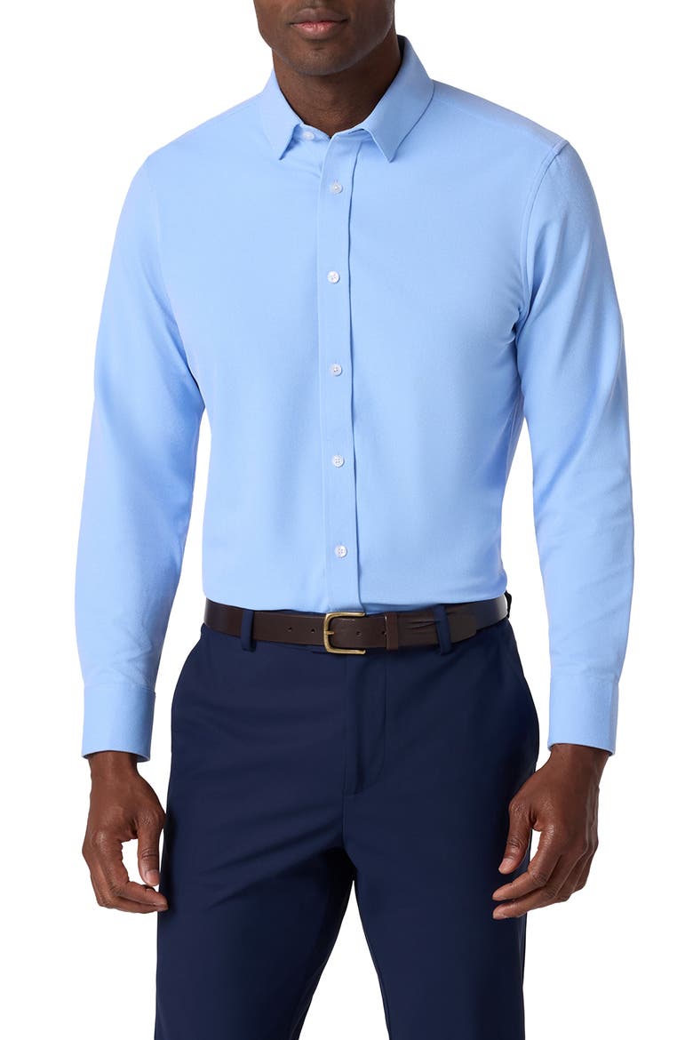 Bateman Trim Fit Performance Button-Up Shirt, Main, color, CORNFLOWER TWILL CLASSIC
