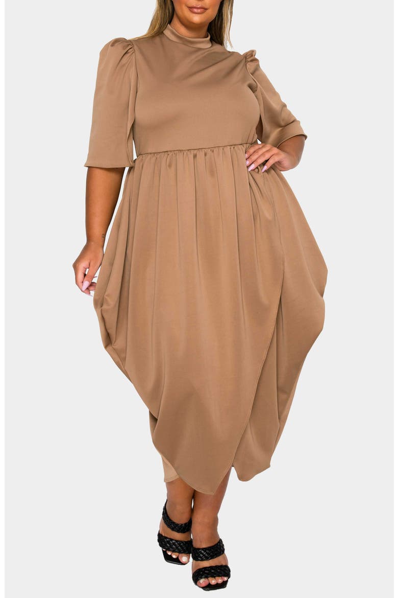 Aesira Tulip Hem Maxi Dress, Alternate, color, MOCHA