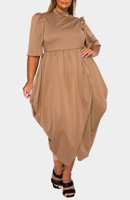 L I V D Aesira Tulip Hem Maxi Dress In Brown