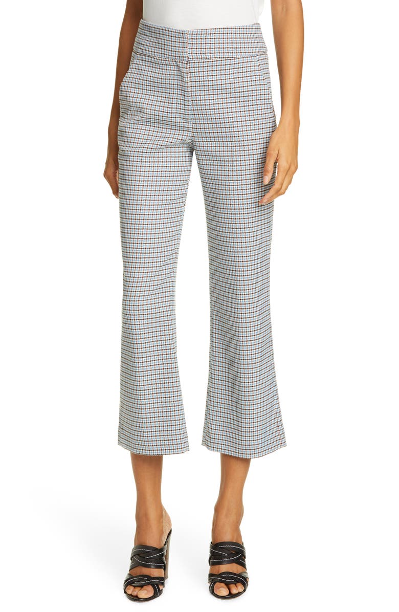 Veronica Beard Cormac Houndstooth Check Crop Trousers, Main, color,