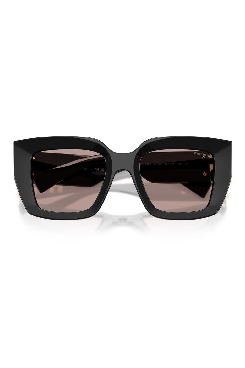 51mm Gradient Square Sunglasses, Alternate, color, BLACK / LIGHT PURPLE BROWN