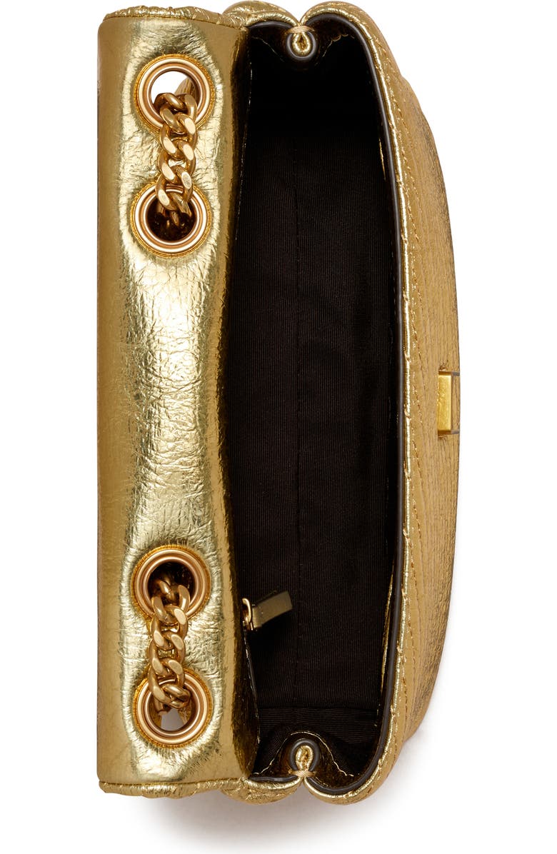 Tory Burch Small Moto Quilted Metallic Leather Convertible Shoulder Bag, Alternate, color,