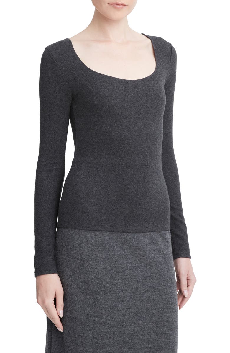 Vince Long Sleeve Scoop Neck Knit Top, Alternate, color,