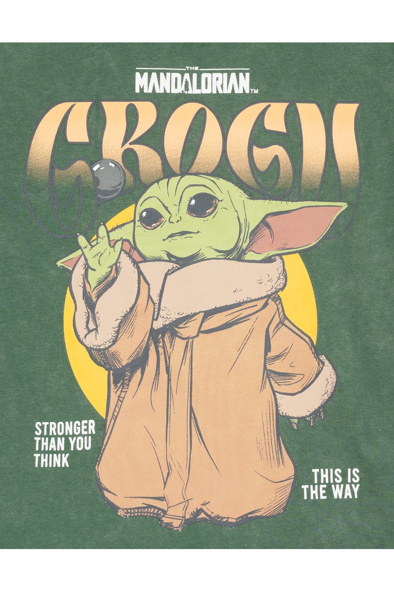 The Mandalorian Grogu Short Sleeve T-Shirt, Alternate, color, Grogu Mineral Green