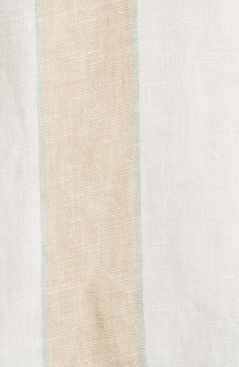 Nordstrom Stripe Short Sleeve Linen Button-Up Shirt, Alternate, color, Ivory- Tan Cabana Stripe