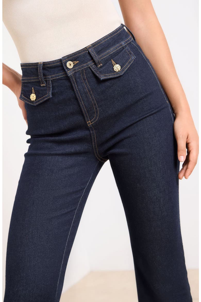 Glam Flare Jeans, Alternate, color, BLUE