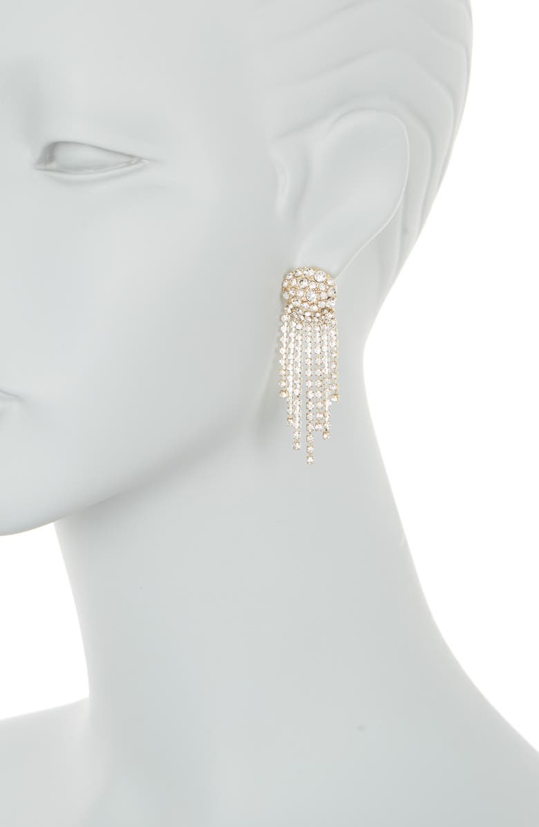 BaubleBar Crystal Waterfall Statement Earrings, Alternate, color, 