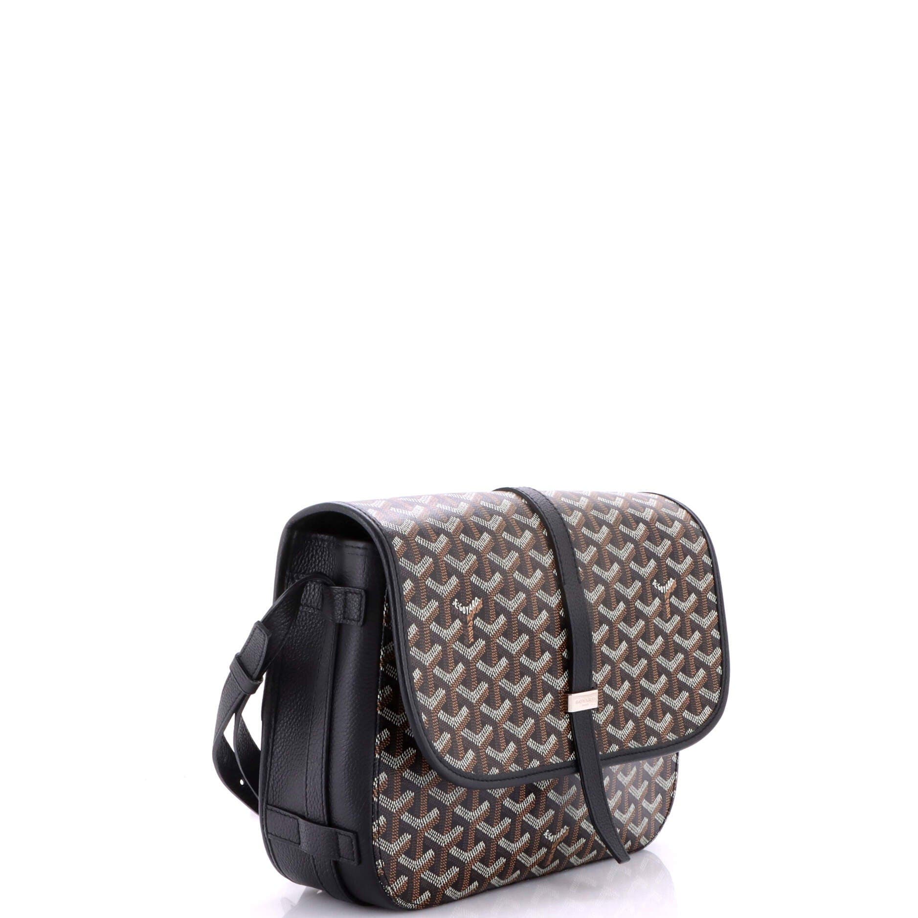 Pre-Owned Goyard Belvedere II Messenger Bag Coated Canvas MM, Alternate, color, Black