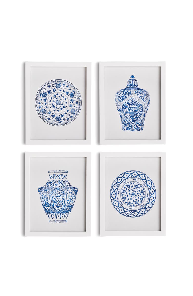 Napa Home & Garden Dynasty Petite Prints, Set Of 4, Main, color, White