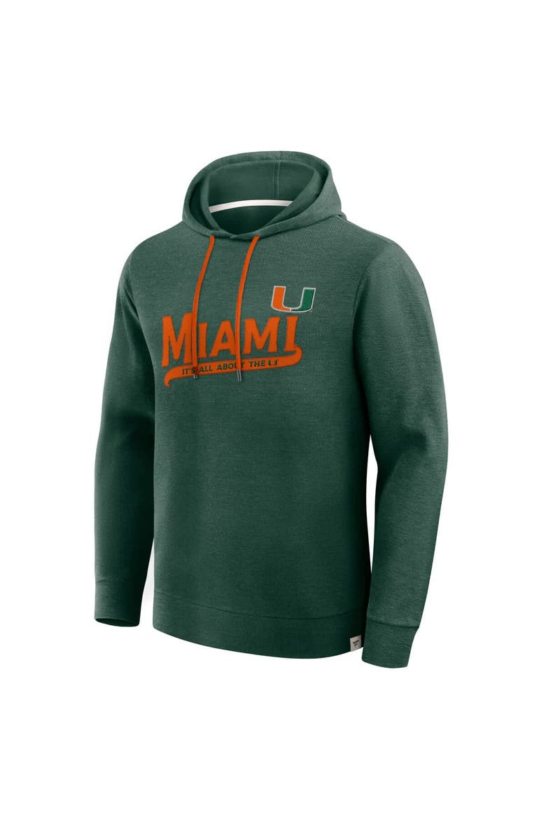 Men's Fanatics Green Miami Hurricanes Hometown Premium Huddle Up Long Sleeve Hoodie T-Shirt, Alternate, color, Green