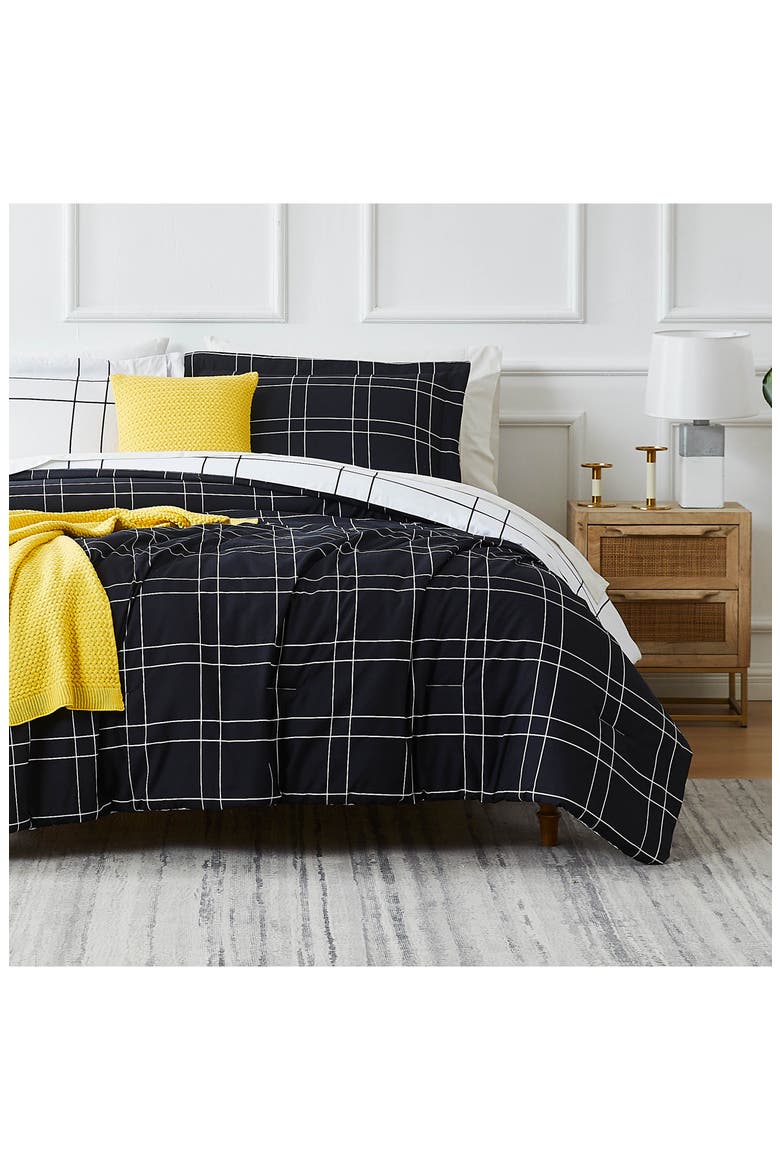 Urban Grid 5-Piece Comforter Set, Alternate, color, BLACK
