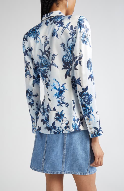 L Agence Painterly Floral Colin Double-breasted Blazer In Multi