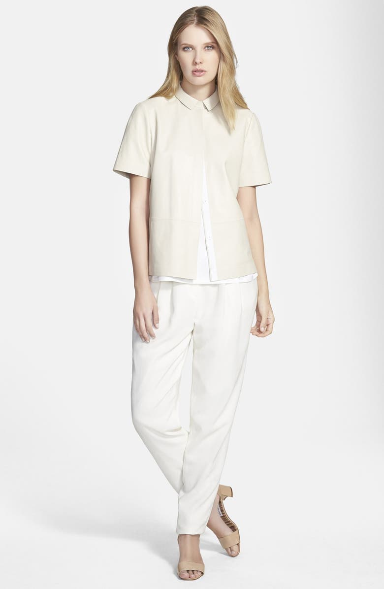 Lafayette 148 New York Pleat Front Crepe Ankle Pants, Alternate, color, 