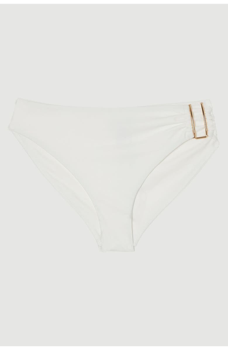 Karen Millen Bikini Bottoms With Gold Trim, Alternate, color, White