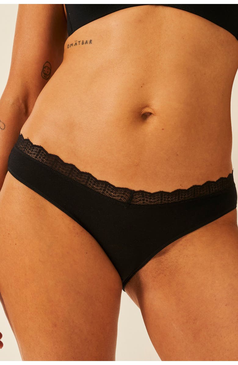 Stripe & Stare Zig Zag Lace Original Knicker Four Pack, Alternate, color, Sand Essentials