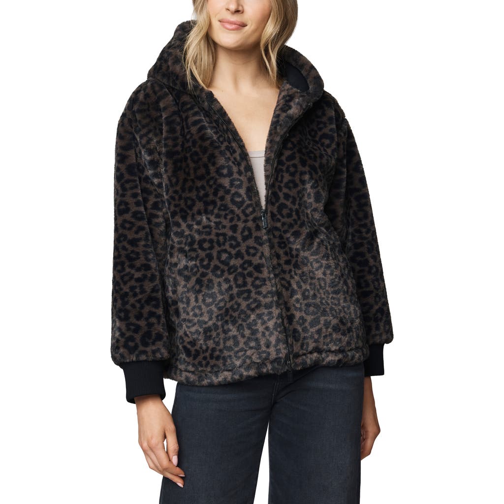 Splendid Lucia Faux Fur Hooded Jacket In Black