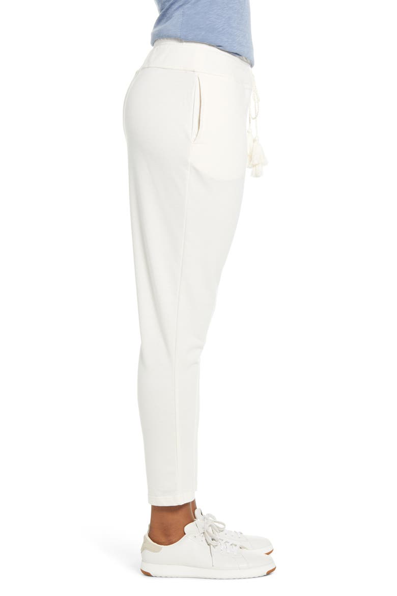 French Terry Crop Jogger Pants, Alternate, color, IVORY