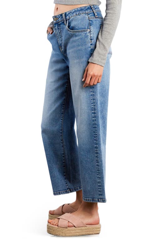 Hint Of Blu High Waist Ankle Relaxed Straight Leg Jeans In Blue
