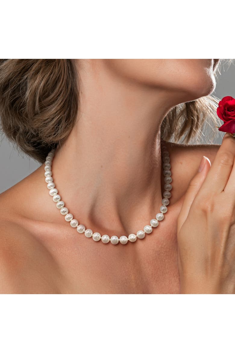 2-Piece Set Cultured Pearl Necklace & Earrings 10K, Alternate, color, Pearl