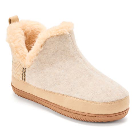 Felted and Plaid Boot Slipper (Women)