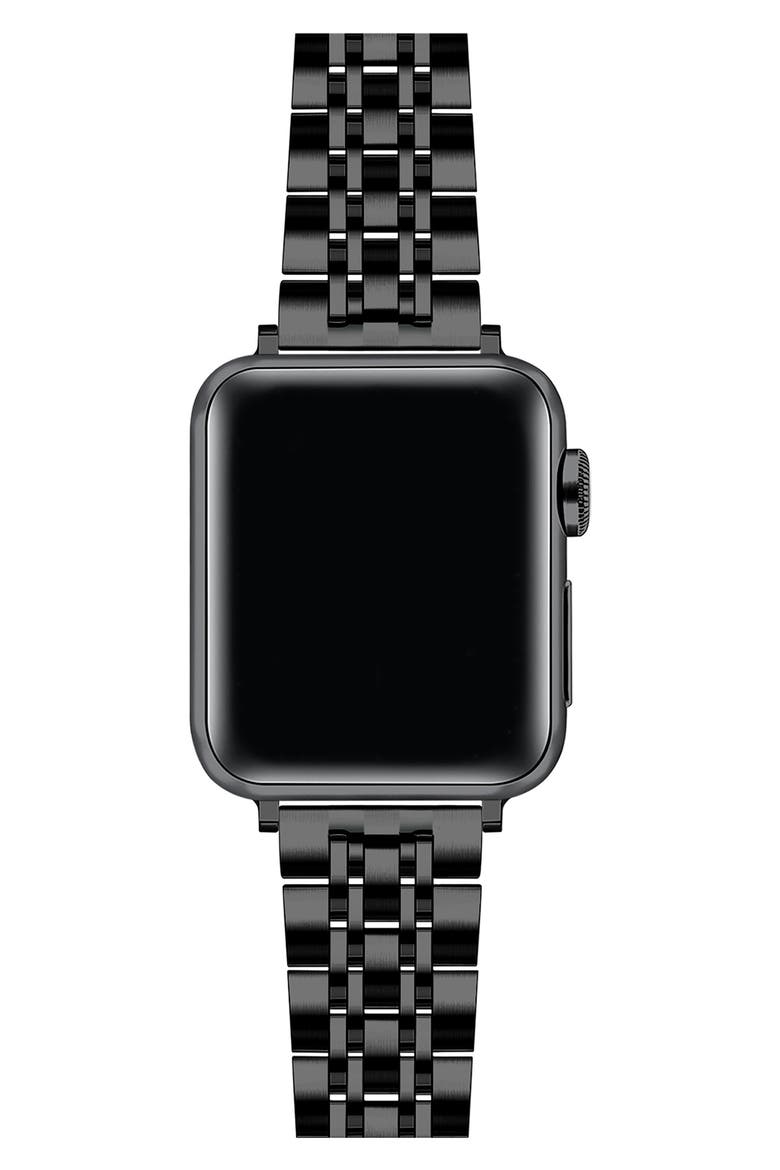 Stella Black Stainless Steel Apple Watch® Bracelet Watchband, Alternate, color, BLACK