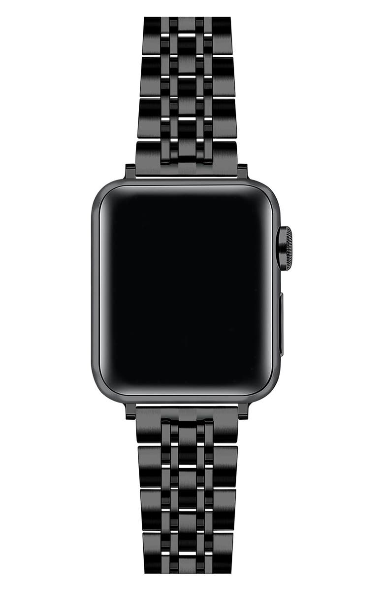 Posh Tech Stella Black Stainless Steel Apple Watch<sup>®</sup> Bracelet Watchband, Alternate, color, Black