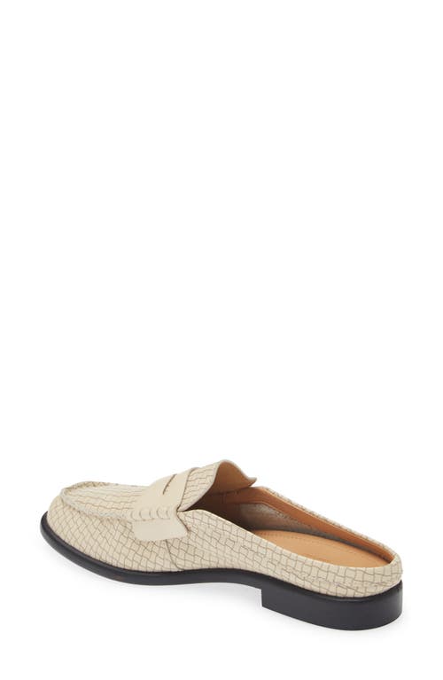 Rag & Bone Carter Embossed Leather Penny Loafer Mules In Greigebktw Leather