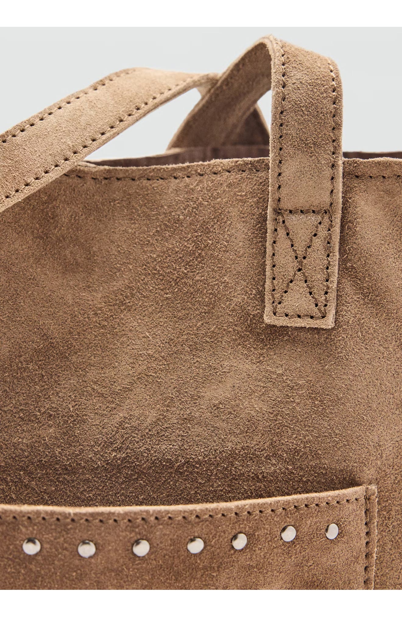 Studded Leather Shoulder Bag, Alternate, color, SAND