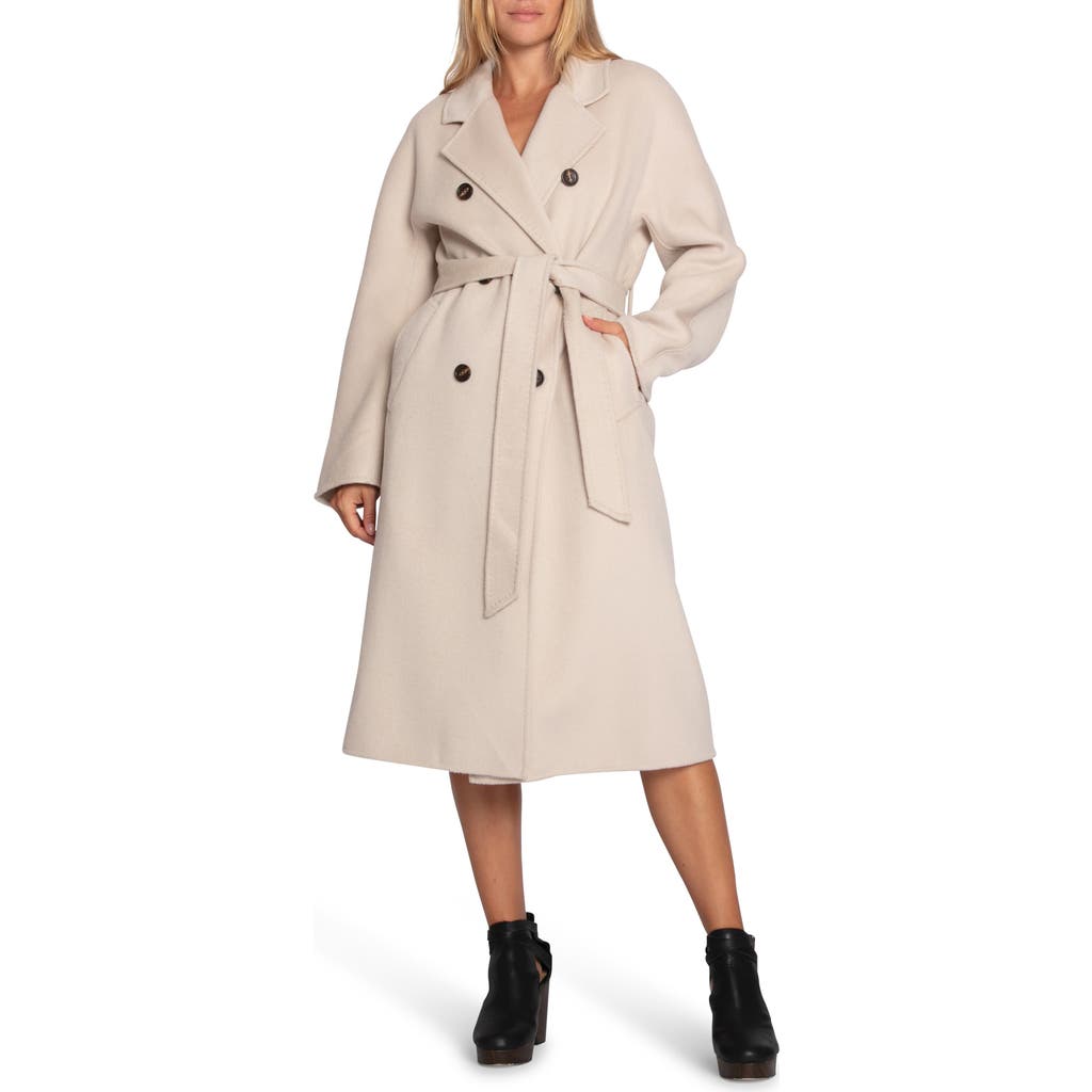 Belle & Bloom Real Love Double Breasted Maxi Coat In Gray