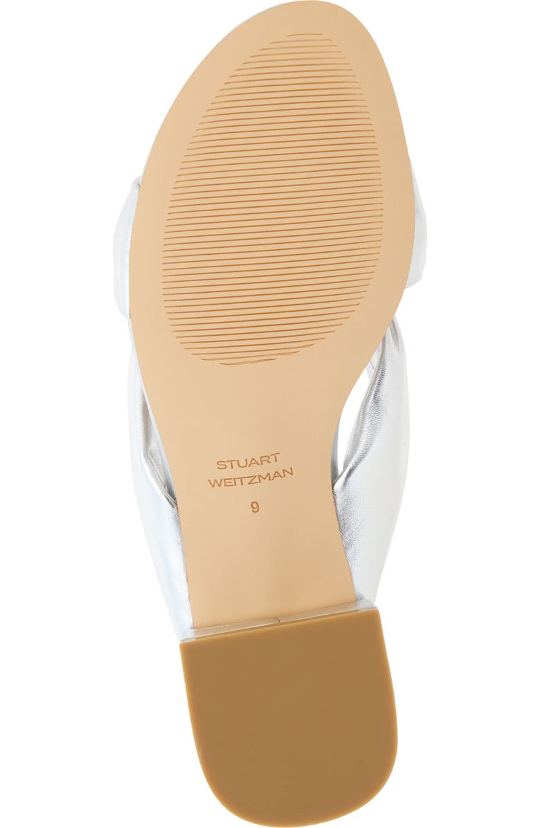 Stuart Weitzman Playa 35 Knot Slide Sandal, Alternate, color, Silver