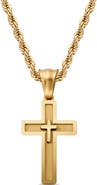 EDFORCE Men's Double Cross Pendant Necklace