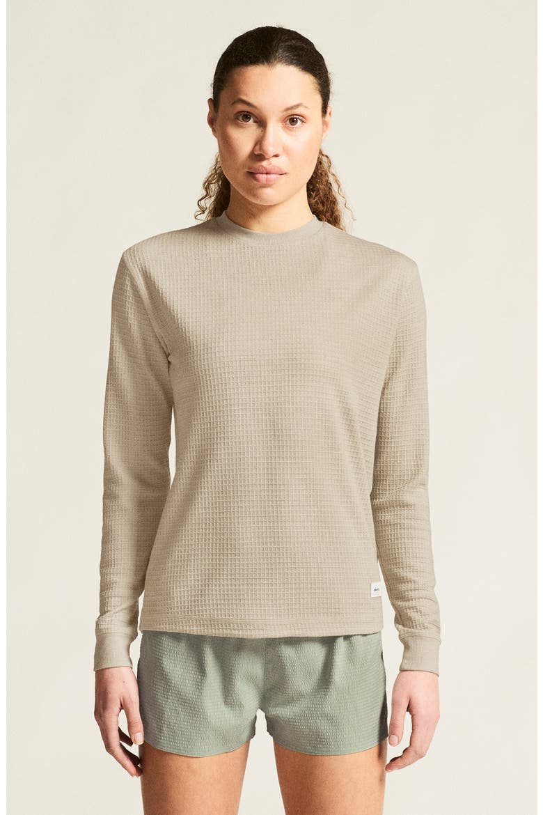 Waffle Knit Long Sleeve T-Shirt, Alternate, color, PLASTER