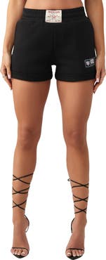 True Religion Sporty Logo Patch Knit Shorts