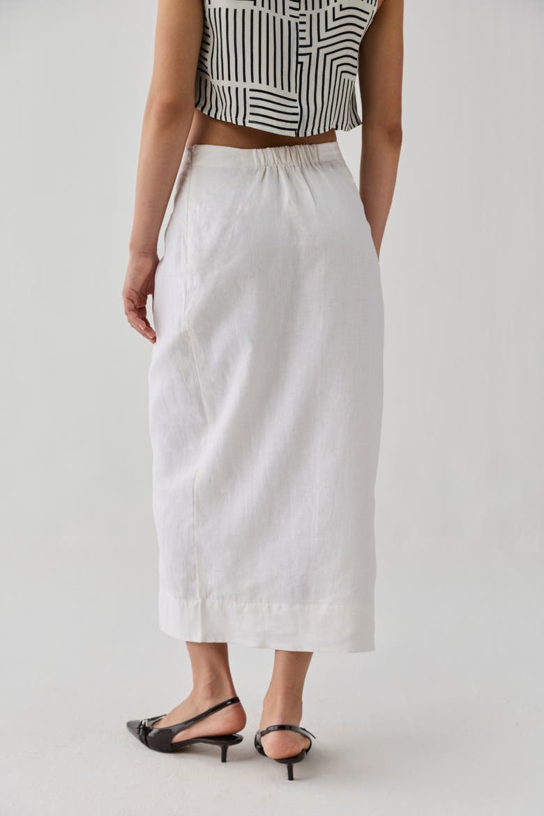 Fitted Overlap Midi Skirt, Alternate, color, Off White