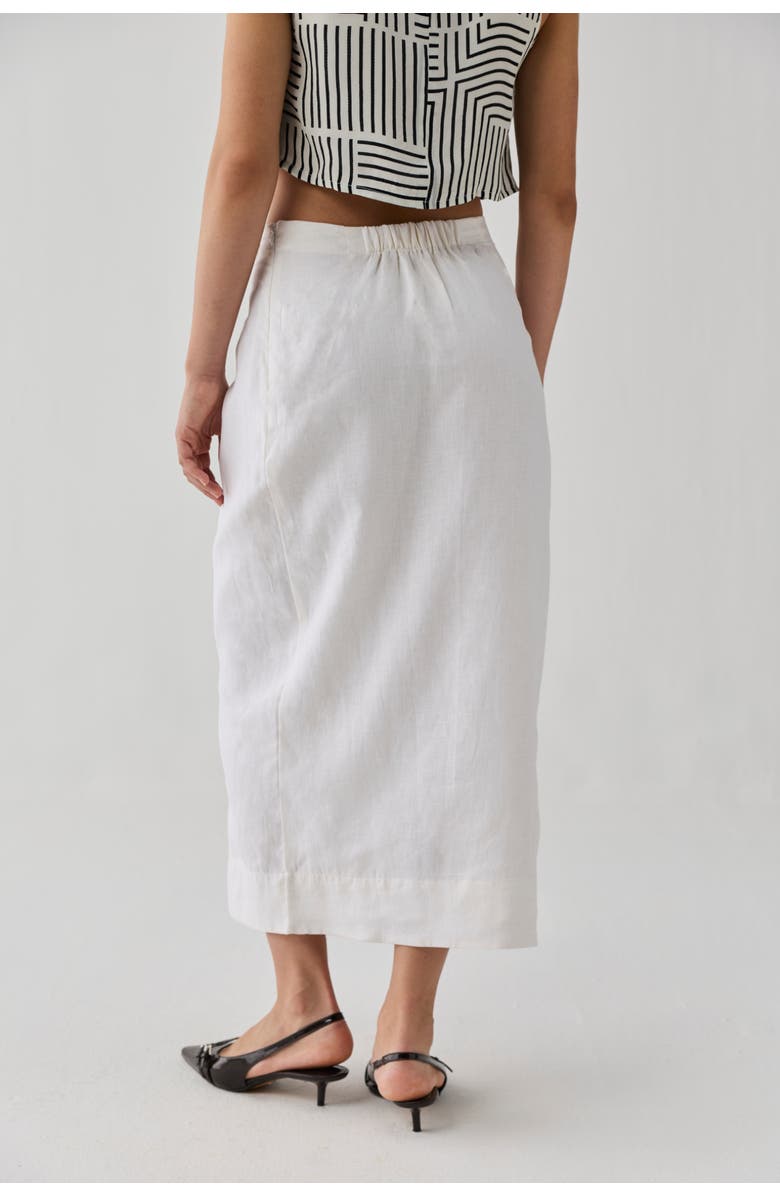 Reistor Fitted Overlap Midi Skirt, Alternate, color, Off White