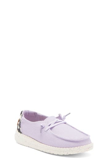 Hey Dude Kids' Wendy Moc Toe Slip-on Sneaker In Leo/violet
