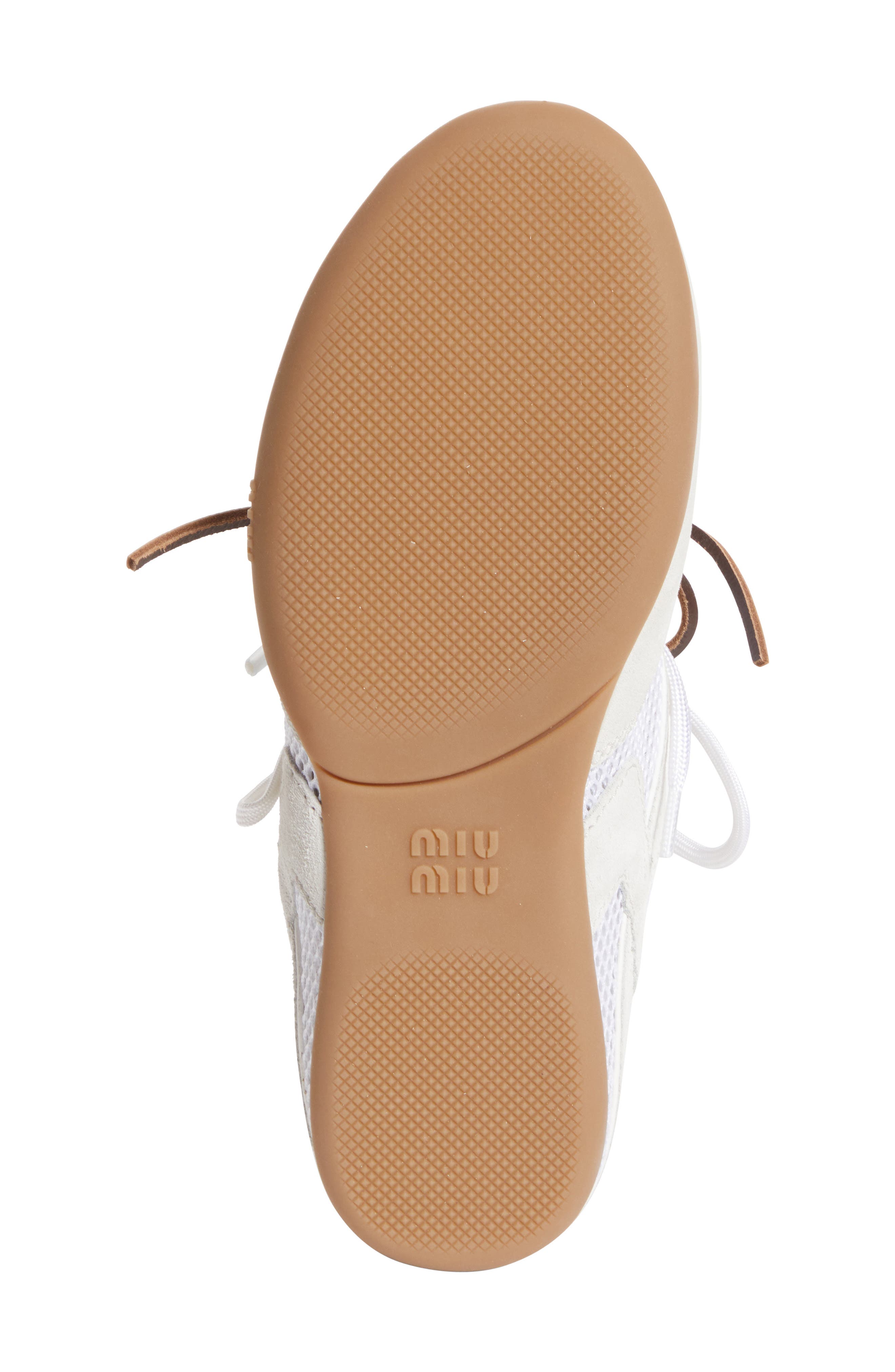 Miu Miu Gymnasium Mixed Media Low Top Sneaker, Alternate, color, Bianco