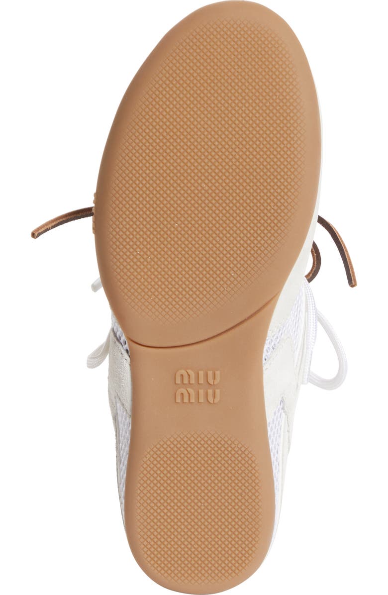 Miu Miu Gymnasium Mixed Media Low Top Sneaker, Alternate, color, Bianco