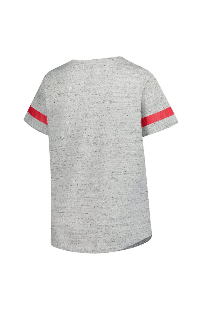 PROFILE Women's Profile  Heather Gray St. Louis Cardinals Raglan Lace-Up Fleck T-Shirt, Alternate, color, 