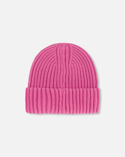 Deux Par Deux Girl's Cuffed Knit Hat Vibrant Pink In Vibrant Pink