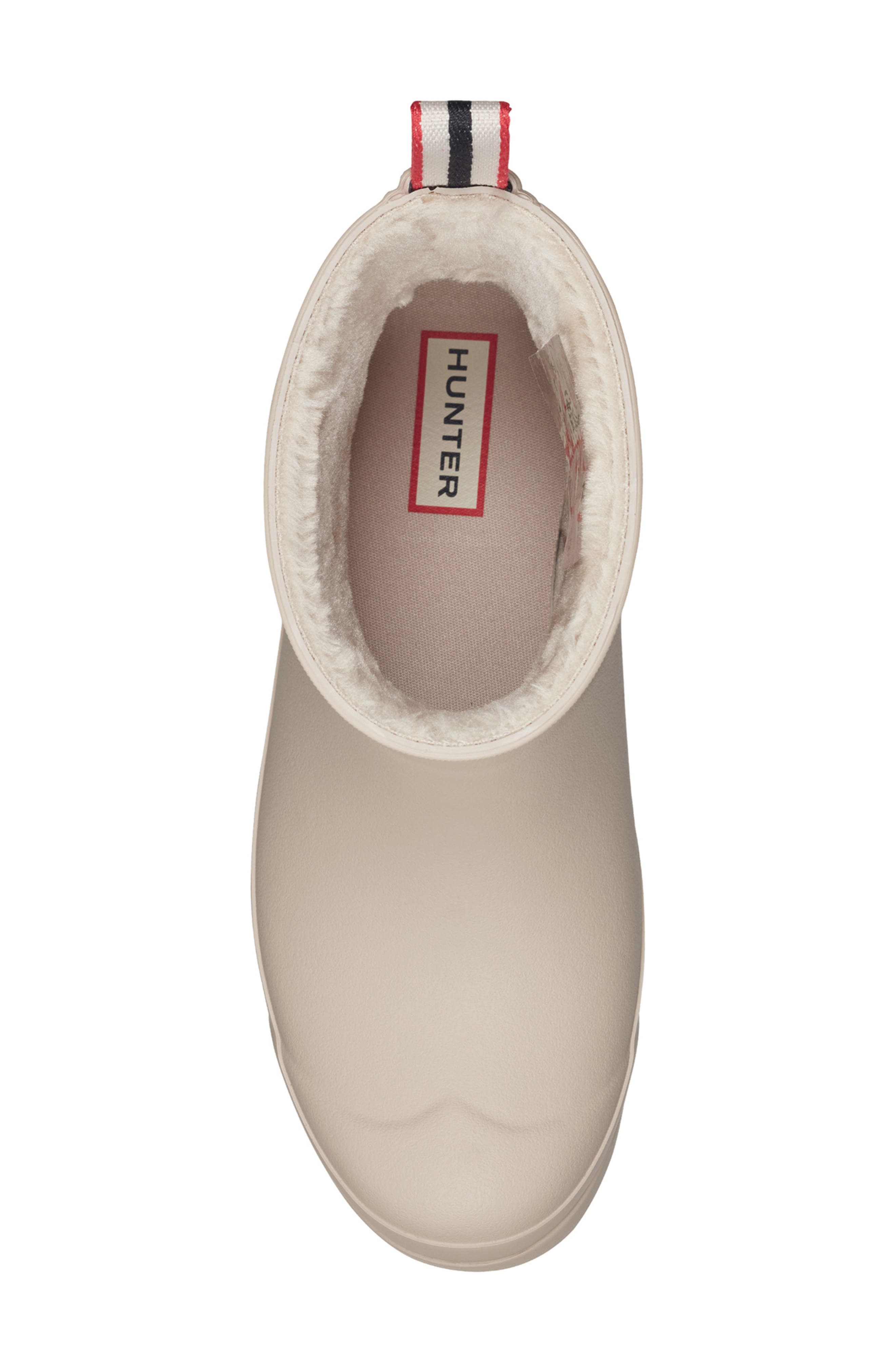 Hunter Play Short Faux Shearling Lined Waterproof Rain Boot, Alternate, color, Light Gray