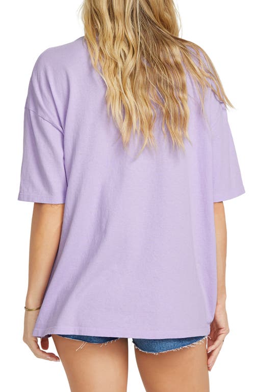 Billabong Oversize Goes Around Here Graphic T-shirt In Purple