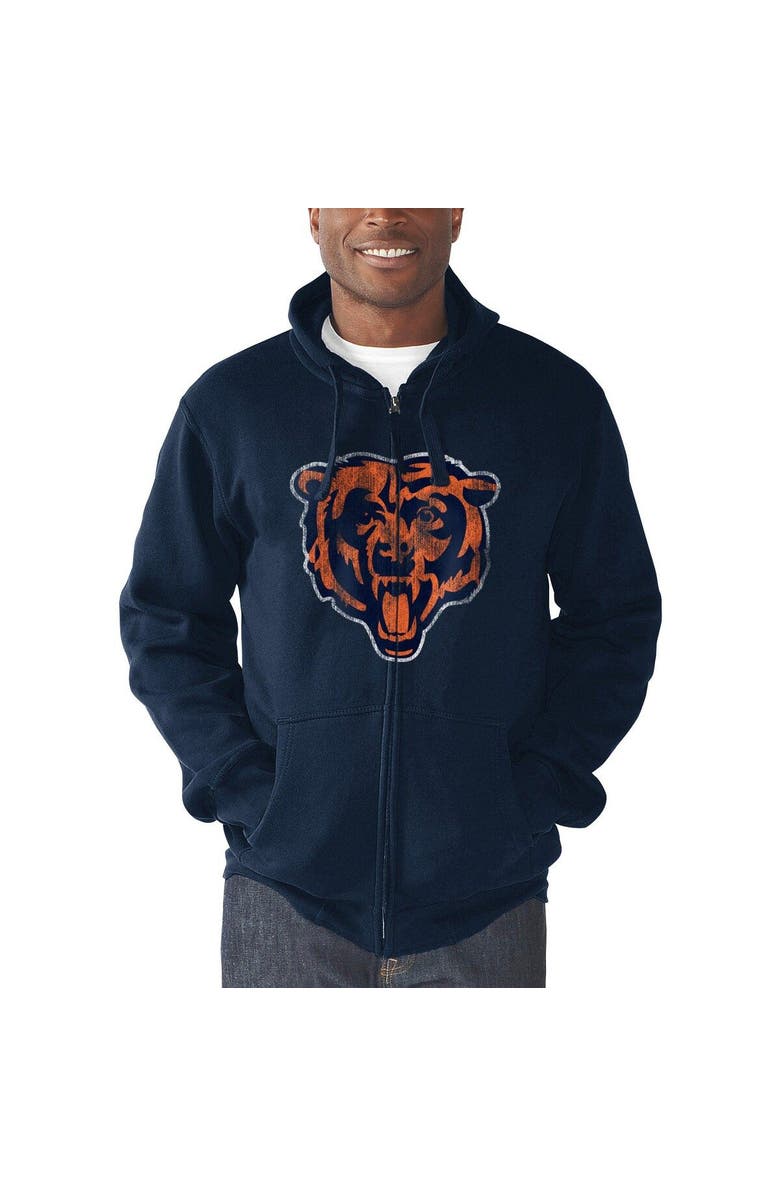 STARTER Men's G-III Sports by Carl Banks Navy Chicago Bears Primary Logo Full-Zip Hoodie, Alternate, color, 