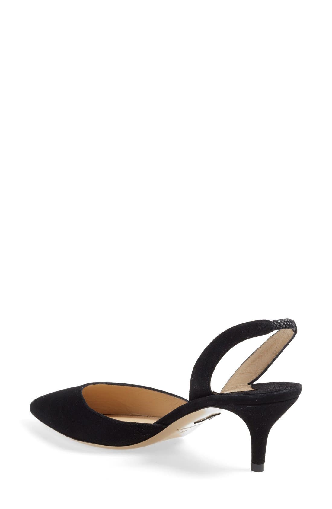 'Rhea' Slingback Pump, Alternate, color, BLACK SUEDE