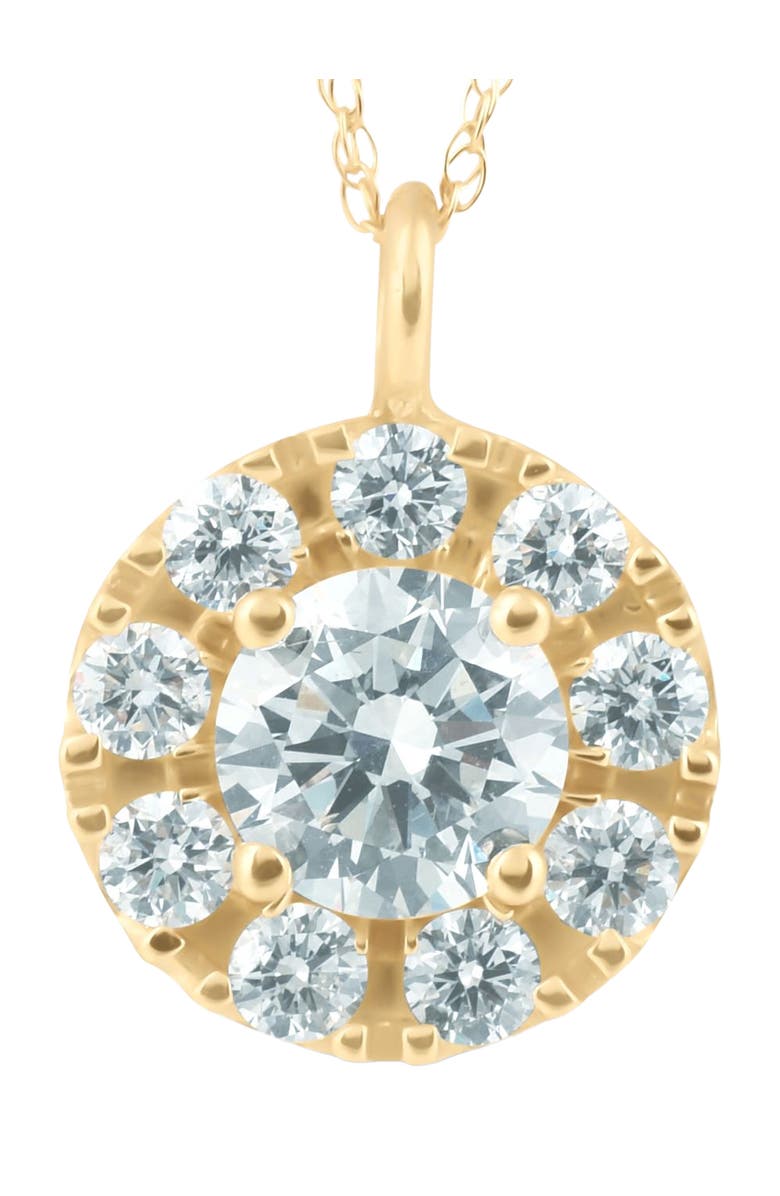 Bliss Diamond 14K Gold 1 1/2ct Circle Round Lab Grown Diamond Pendant Necklace, Main, color,