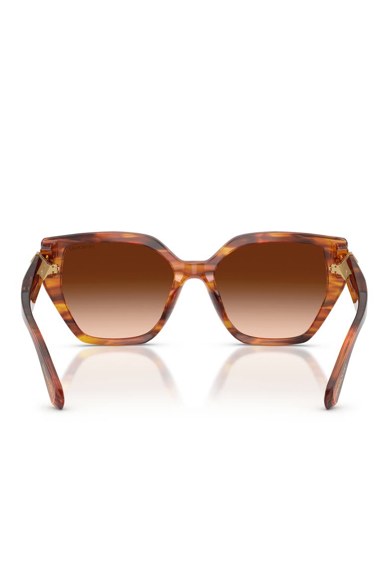 56mm Gradient Irregular Sunglasses, Alternate, color, STRIPED BROWN / BROWN GRADIENT