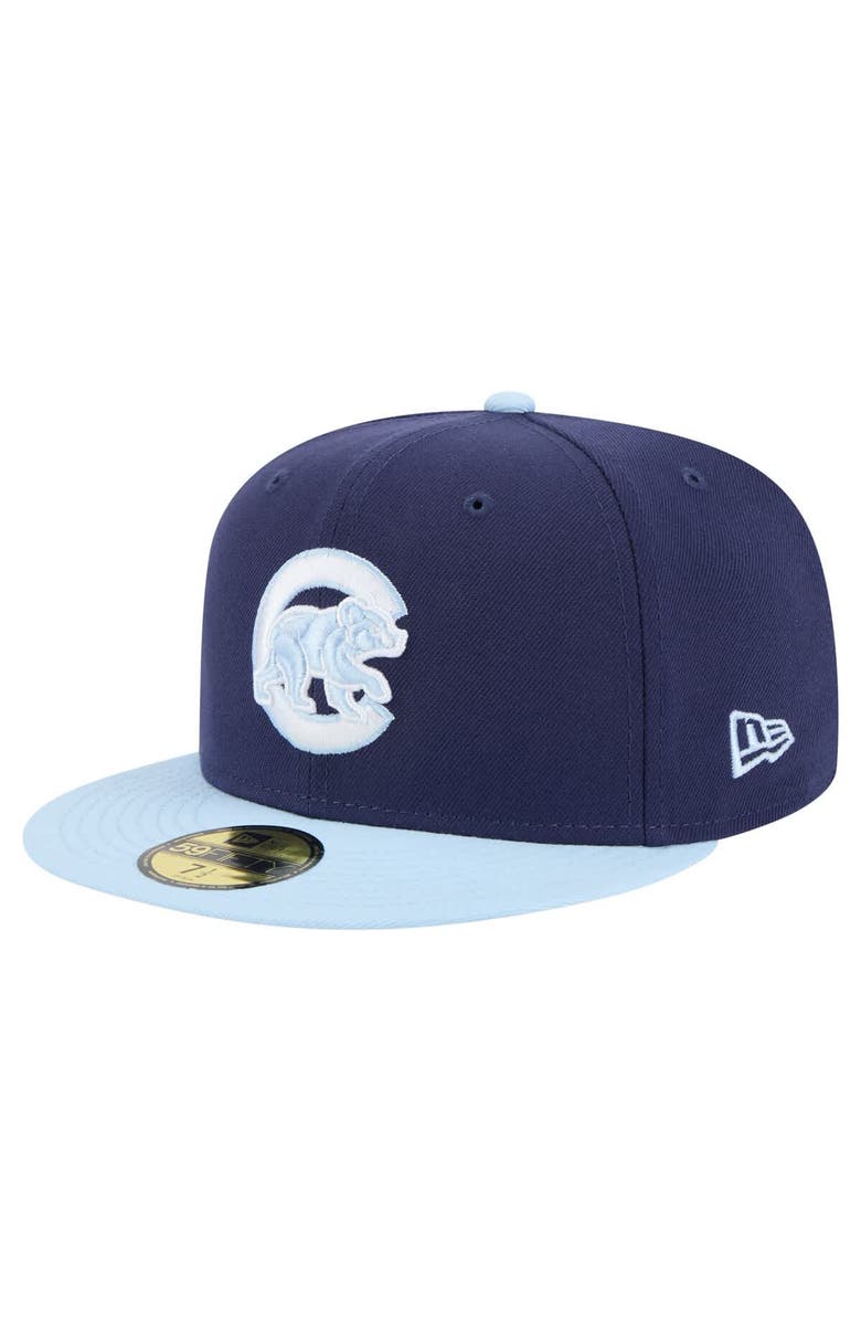 New Era Men's New Era Navy/Light Blue Chicago Cubs Color Pack 2-Tone 59FIFTY Fitted Hat, Main, color, 